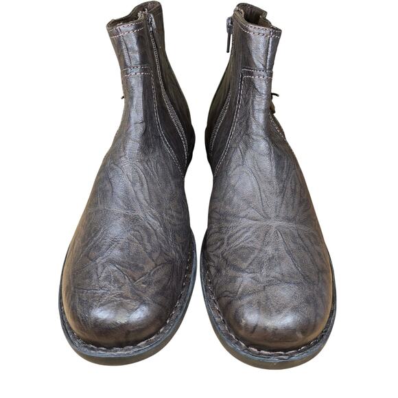 New Nikki Star Ankle Boots Brown Leather Crinkle 68739 Size 12 Womens - Picture 5 of 11